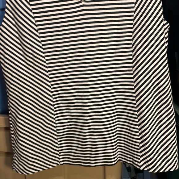 TALBOTS Black & White Striped Tank w Gold Zipper - Picture 4 of 11